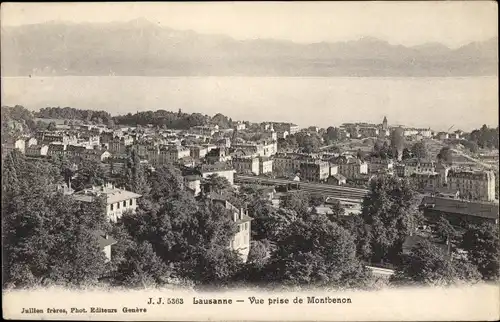 Ak Lausanne Kanton Waadt, Blick von Montbenon aus