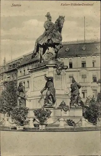 Ak Szczecin Stettin Pommern, Kaiser Wilhelm Denkmal