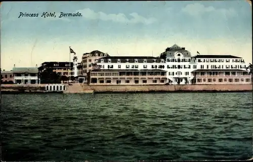 Ak Bermuda, Blick vom Wasser auf das Princess Hotel