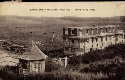 Ak Saint Aubin sur Mer Seine Maritime, Hôtel de la Plage