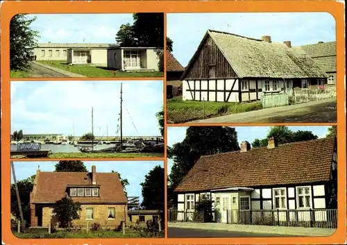 Ak Ueckermünde in Mecklenburg Vorpommern, Urlaubersiedlung Haffblick, Hafen, Schloßschmiede