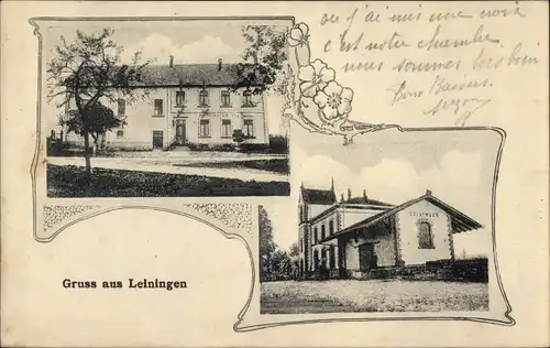 Ak Leiningen im Hunsrück, Bahnhof, Außenansicht