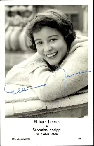 Ak Schauspielerin Ellinor Jensen, Portrait, Sebastian Kneipp, Autogramm