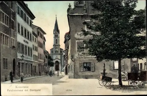 Ak Konstanz am Bodensee, Paradiesstraße mit Obermarkt