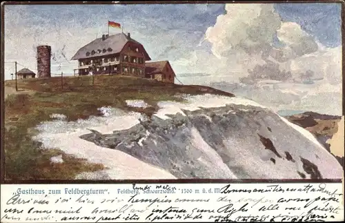 Ak Feldberg im Schwarzwald Baden Württemberg, Gasthaus zum Feldbergturm