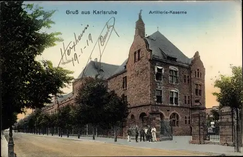 Ak Karlsruhe in Baden, Artillerie Kaserne