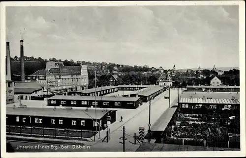 Ak Döbeln in Sachsen, Unterkunft des Erg. Batl., Militärbaracken, Kaserne