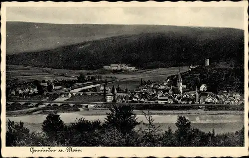 Ak Gemünden am Main Unterfranken, Panorama