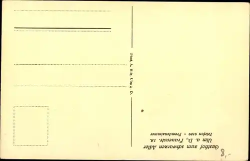 Ak Ulm an der Donau, Gasthof zum schwarzen Adler, Frauenstraße 18