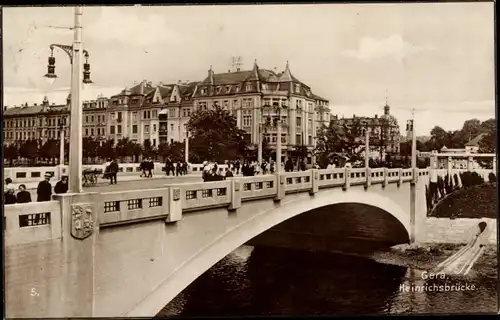 Ak Gera in Thüringen, Heinrichsbrücke