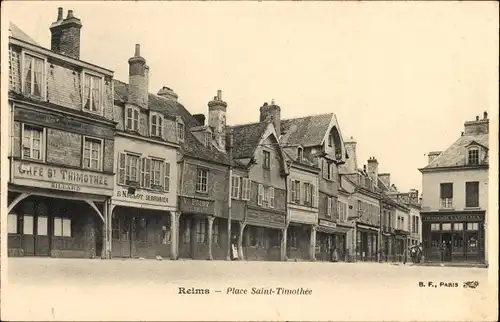 Ak Reims Marne, Place Saint-Timothee