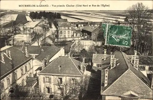 Ak Mourmelon le Grand Marne, Vue prise du Clocher, Cote Nord et Rue de l'Eglise