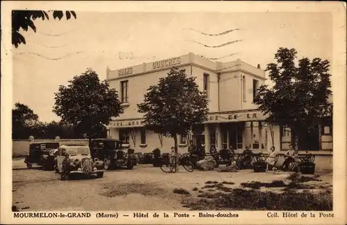 Ak Mourmelon le Grand Marne, Hotel de la Poste, Bains-douches