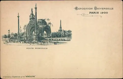 Litho Paris, Weltausstellung 1900, Haupttor