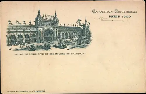 Litho Paris, Weltausstellung 1900, Palais du Genie Civil