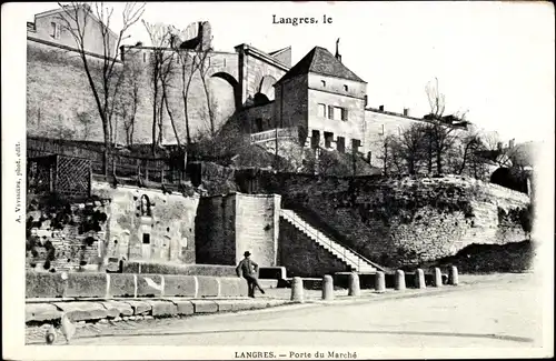 Ak Langres Haute Marne, Porte du Marche