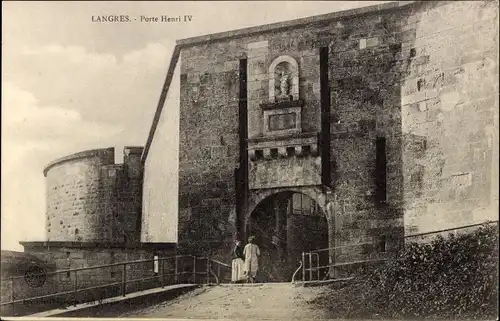 Ak Langres Haute Marne, Porte Henri IV