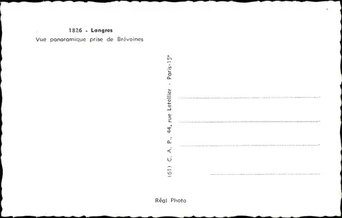 Ak Langres Haute Marne, Vue panoramique prise de Brevoines