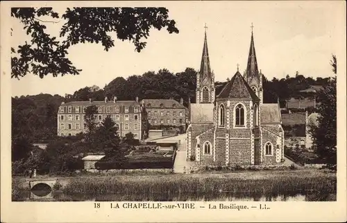 Ak La Chapelle sur Vire Troisgots Manche, La Basilique