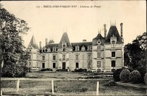 Ak Nueil sous Passavant Maine-et-Loire, Chateau de Preuil