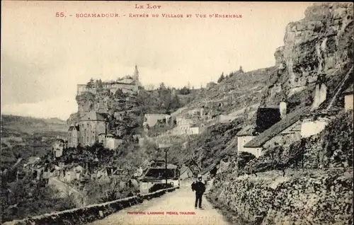 Ak Roc Amadour Rocamadour Lot, Dorfeingang, Übersicht