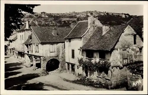 Ak Cajarc Lot, Alte Häuser des Faubourg