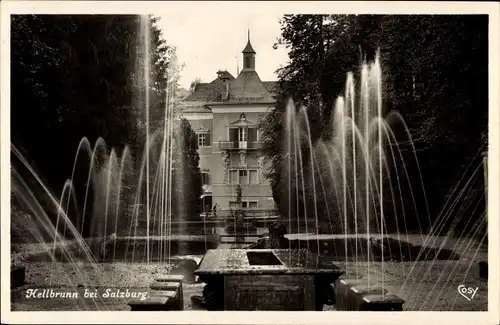 Ak Salzburg in Österreich, Lustschloss Hellbrunn, Wasserkünste, Fürstentisch