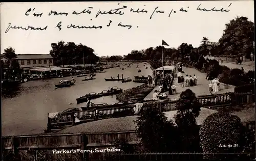 Ak Surbiton Kingston London England, Parker's Ferry