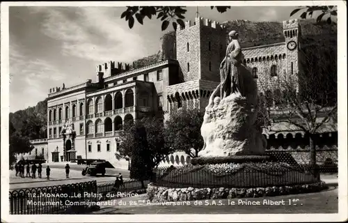 Ak Monaco, Fürstenpalast, Denkmal