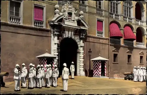 Ak Monaco, Die Wachablösung im Fürstenpalast