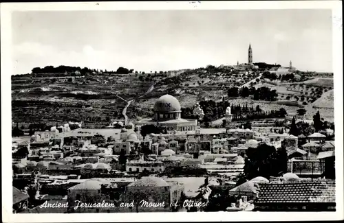 Ak Jerusalem, Israel, das antike Jerusalem und der Oliverberg