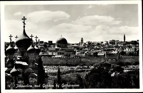 Ak Jerusalem und der Garten Gethsemane