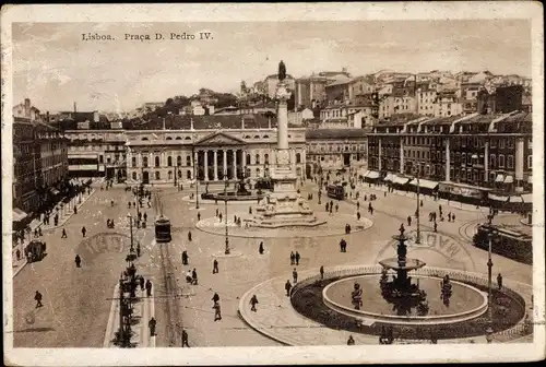 Ak Lisboa Lissabon Portugal, Praca D. Pedro IV