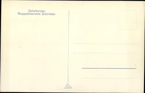 Ak Spitzbergen Norwegen, Blick auf angeschwemmte Eisblöcke