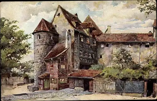 Künstler Ak Schmidt, Franz, Nürnberg, Der Schwedenhof auf der Burg