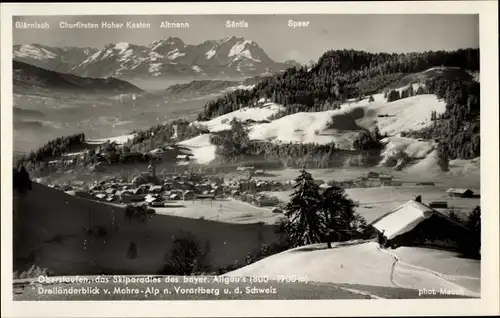 Ak Oberstaufen im Allgäu, Dreiländerblick v. Mohre-Alp, Winter