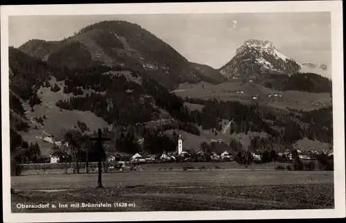 Ak Oberaudorf in Oberbayern, Gesamtansicht, Brünnstein