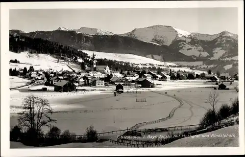 Ak Oberstaufen im Allgäu, Ortsansicht, Hochgrat, Rindalphorn, Winter