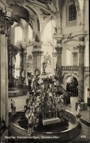 Ak Vierzehnheiligen Bad Staffelstein am Main Oberfranken, Basilika, Gnaden-Altar