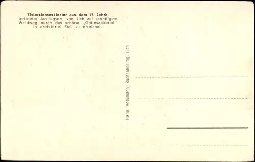 Ak Arnsburg Lich in Hessen, Kloster Arnsburg, Mittelschiff, Zisterzienserkloster