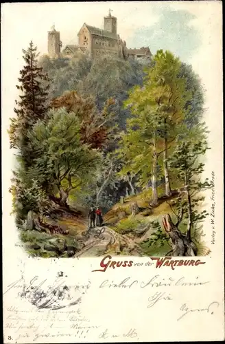 Litho Lutherstadt Eisenach in Thüringen, Wartburg