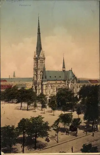 Ak Chemnitz Sachsen, Petrikirche, Platz