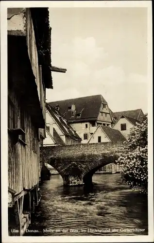 Ak Ulm an der Donau, Blau, alte Gerberhäuser