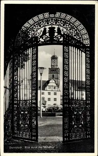 Ak Darmstadt in Hessen, Schlosstor