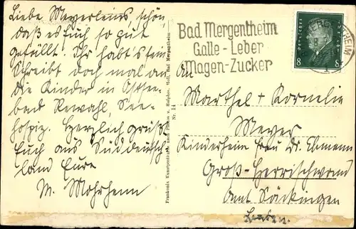 Ak Bad Mergentheim in Tauberfranken, Marktplatz