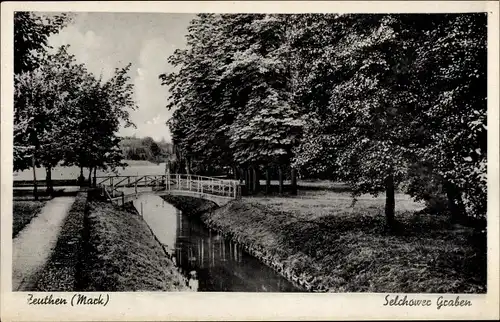 Ak Zeuthen in der Mark, Selchower Graben, Brücke