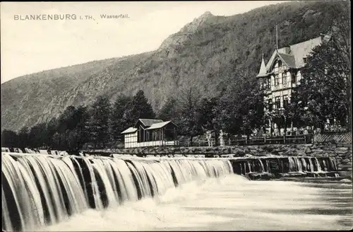 Ak Bad Blankenburg in Thüringen, Wasserfall