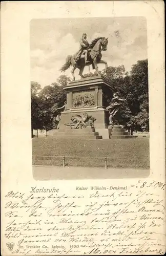 Ak Karlsruhe in Baden, Kaiser Wilhelm-Denkmal