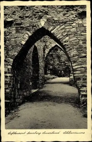 Ak Arnsberg im Sauerland Westfalen, Schlossruine