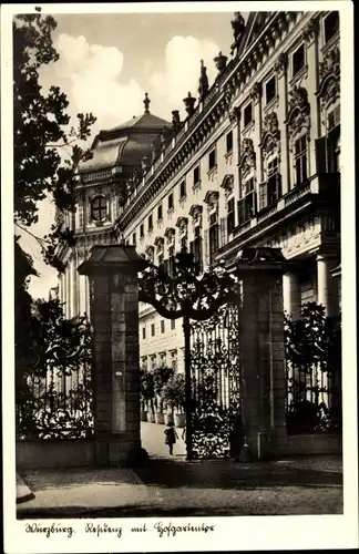 Ak Würzburg am Main Unterfranken, Residenz, Hofgartentor